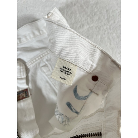 Vintage Polo Ralph Lauren Classic 867 White Denim Jeans Men's 38x30 (40x32) - Picture 9 of 12